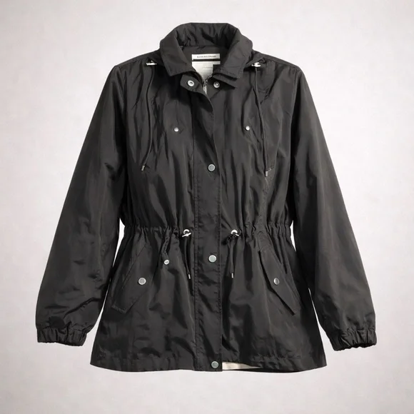 Charter Club Anorak Jacket Large Petite Water-Resistant Hooded Drawstring Waist - Picture 1 of 14